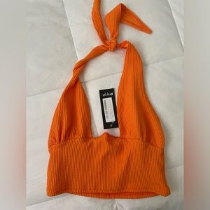 🧡Nasty Gal Textured Halter Top🧡